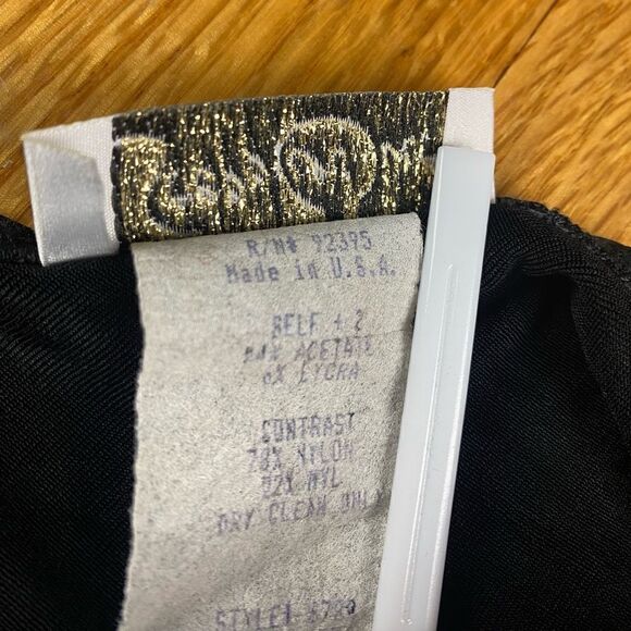 Steppin Out Vintage Black Lace Nylon Stretchy dress Size Medium - Picture 9 of 9